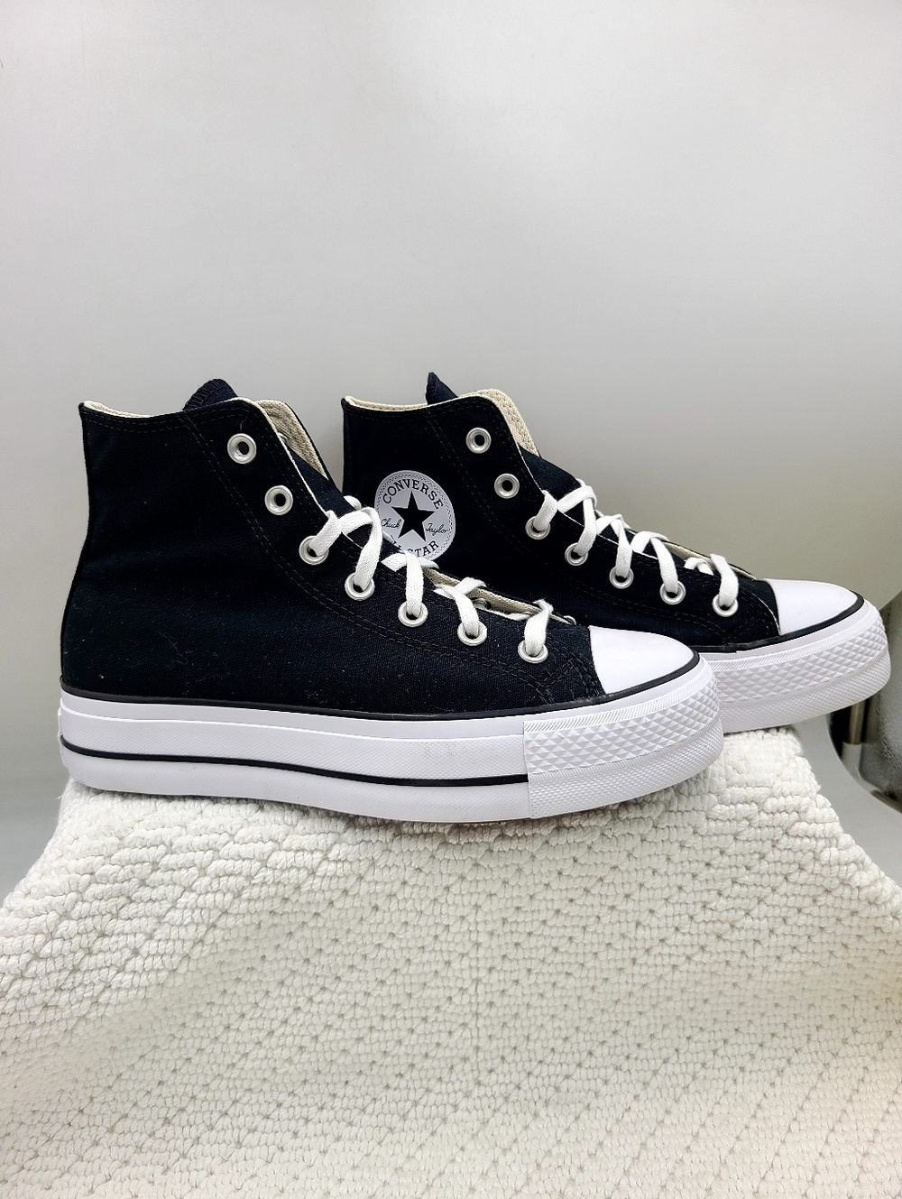 Converse High-Top Canvas Sneakers with Black Trim